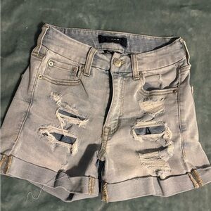 Aero High Rise Curvy Midi 3” Light Wash Size 0.